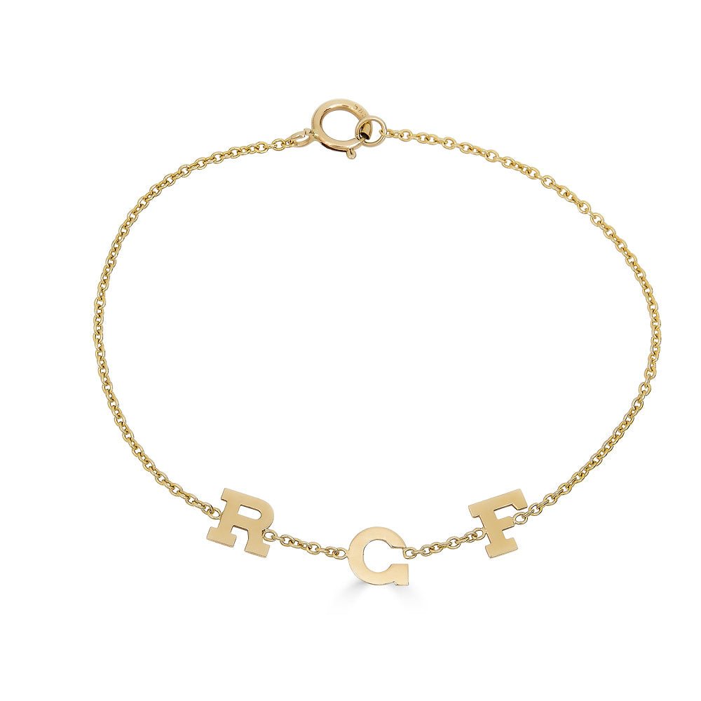 Three Block Initial Bracelet - r.chiara