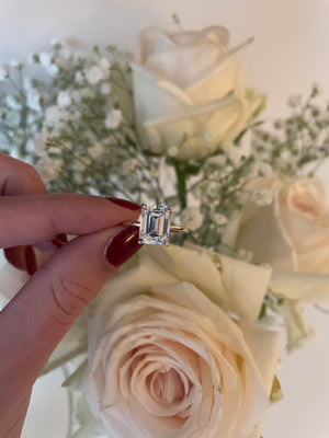 Emerald Cut with Thin Plain Band