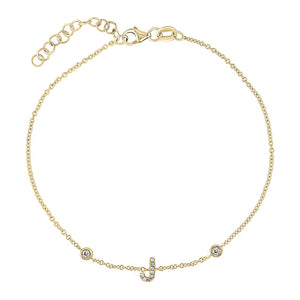 Diamond Initial Bezel Bracelet - r.chiara