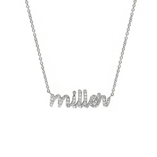 Diamond Script Name Necklace - r.chiara