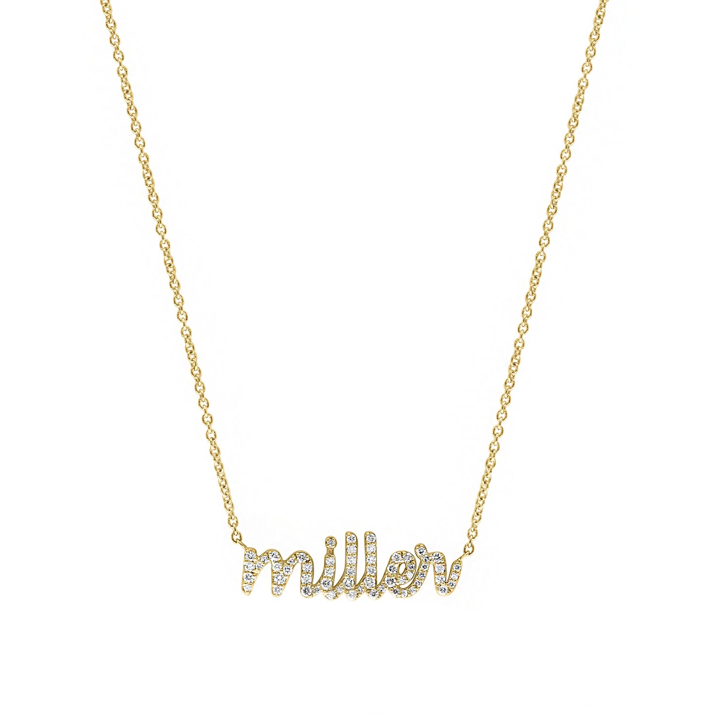 Diamond Script Name Necklace - r.chiara