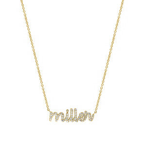 Diamond Script Name Necklace - r.chiara