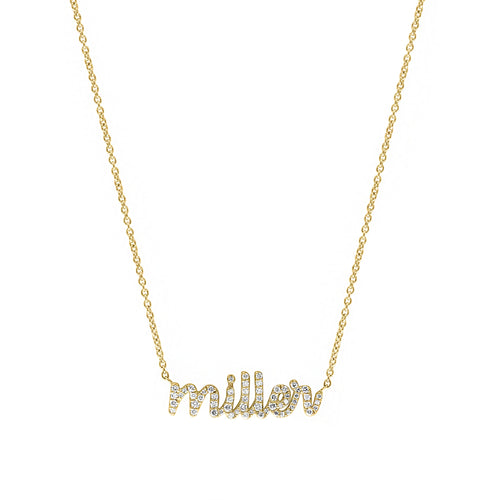 Diamond Script Name Necklace - r.chiara