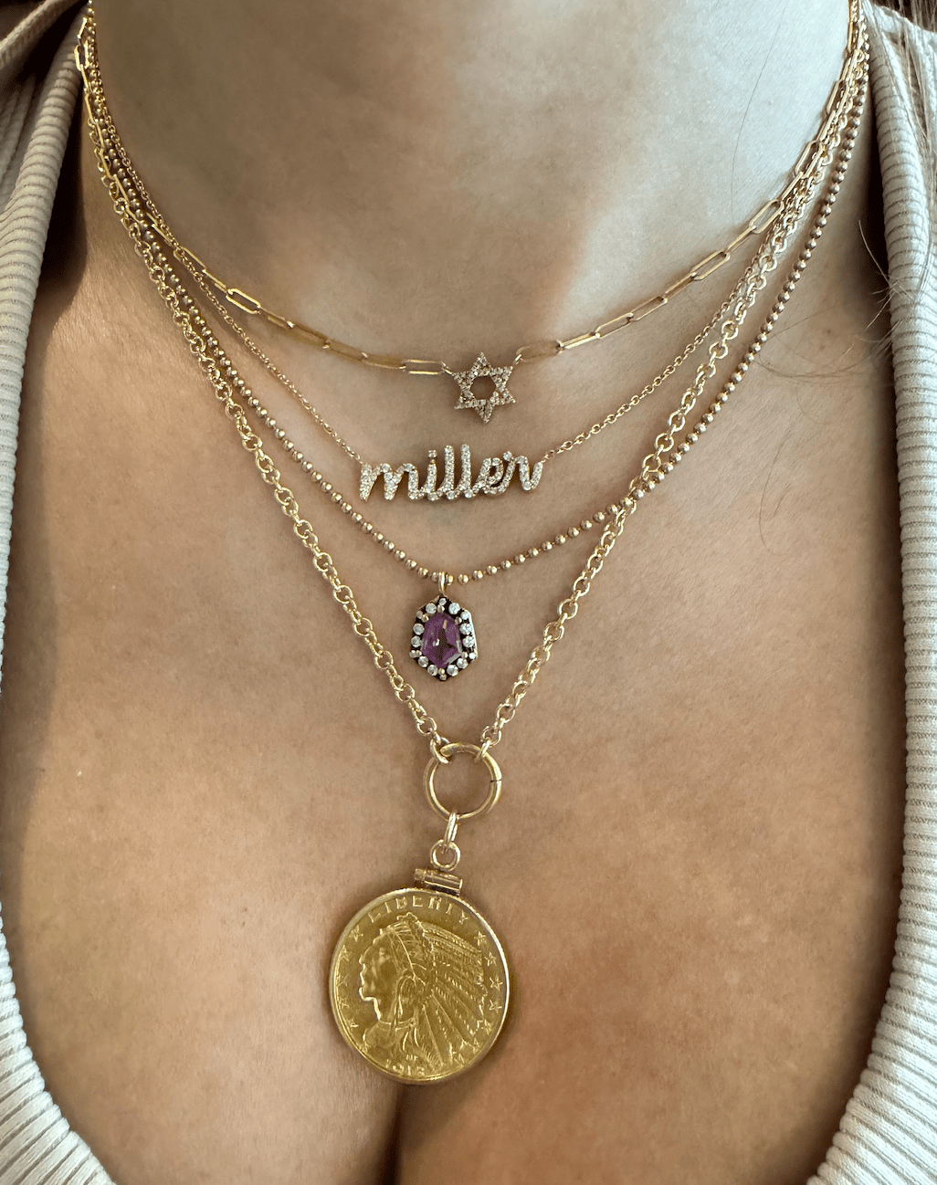 Diamond Script Name Necklace - r.chiara