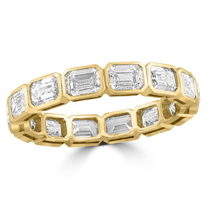 Emerald Cut East West Bezel Band - r.chiara