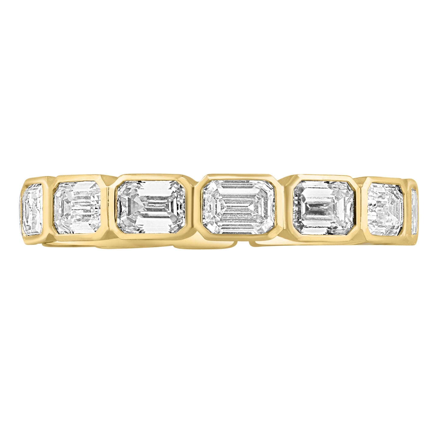 Emerald Cut East West Bezel Band - r.chiara