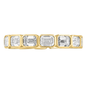 Emerald Cut East West Bezel Band - r.chiara