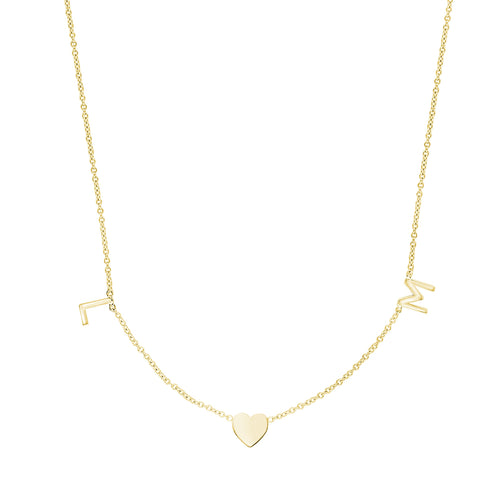 Station Initial & Heart Necklace - r.chiara