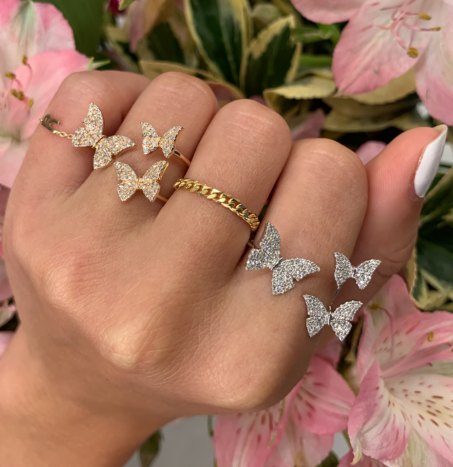 Open Diamond Butterfly Ring - r.chiara