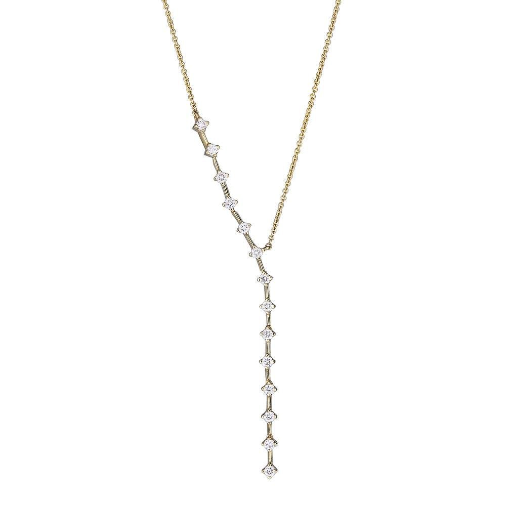Origami Asymmetrical Diamond Necklace – kavantandsharart