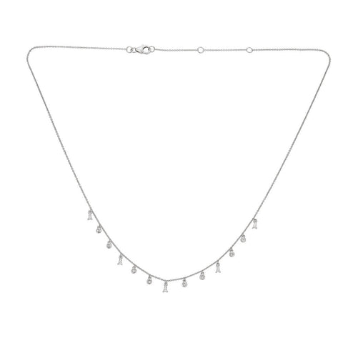 Baguette Diamond Dangle Necklace - r.chiara