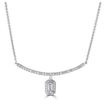 Diamond Baguette Drop Bar Necklace - r.chiara