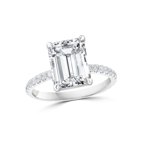 Emerald Cut with Pavé Band - r.chiara