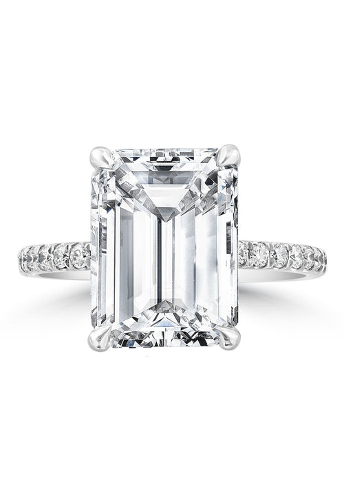 Emerald Cut with Pavé Band - r.chiara