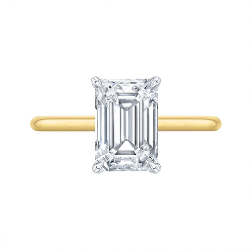 Emerald Cut with Thin Plain Band - r.chiara