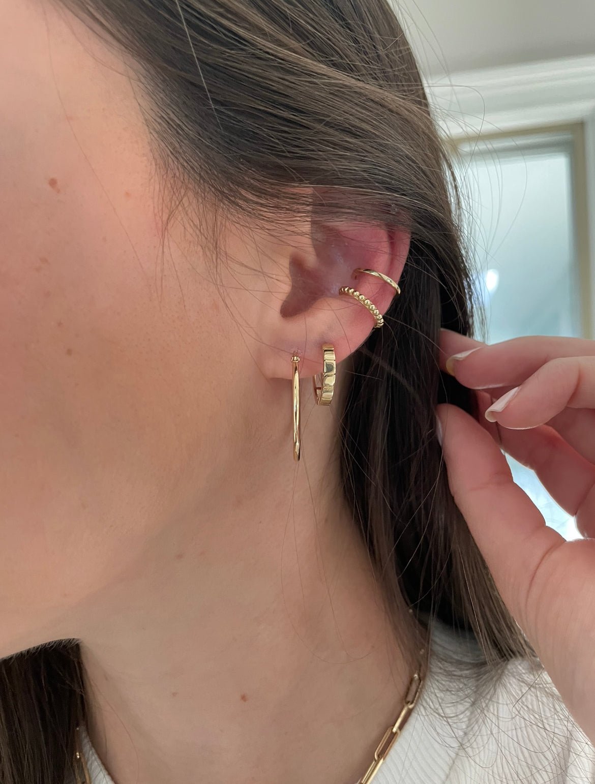 Gold Bead Ear Cuff - r.chiara