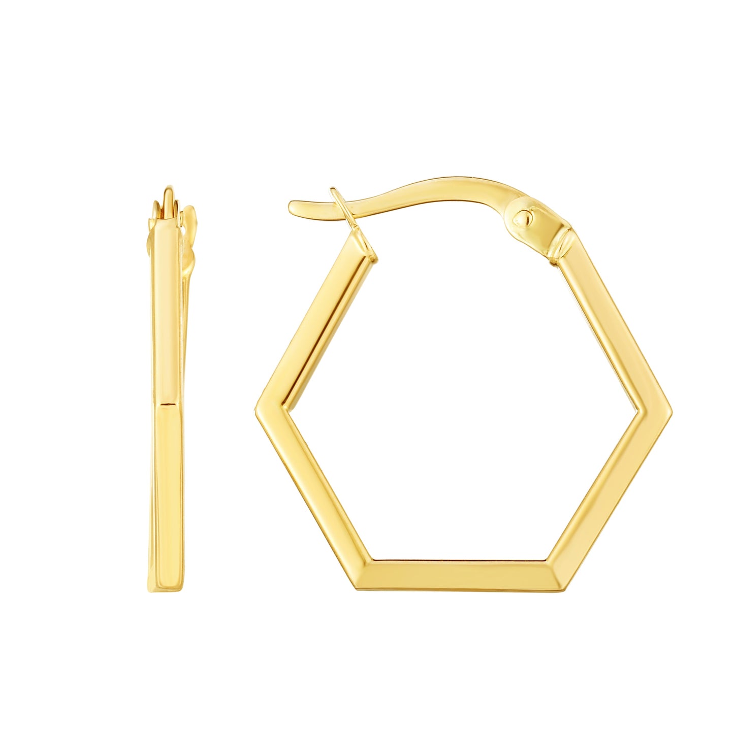 Gold Hexagon Hoops - r.chiara