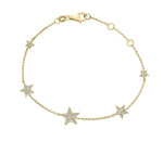 Graduated Pave Diamond Star Bracelet - r.chiara