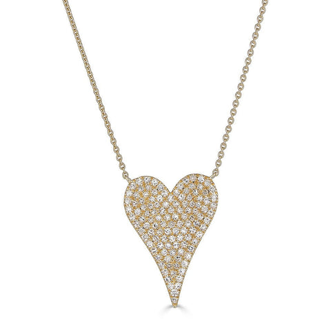 Medium Elongated Diamond Heart Necklace - r.chiara