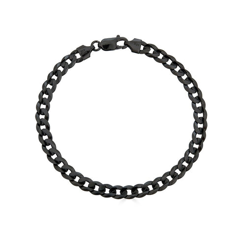 Mens Black Curb Chain Bracelet - r.chiara