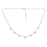 Round and Pear Diamond Dangle Necklace - r.chiara