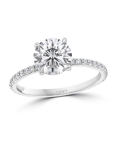 Round Brilliant Solitaire with Pavé Band - r.chiara