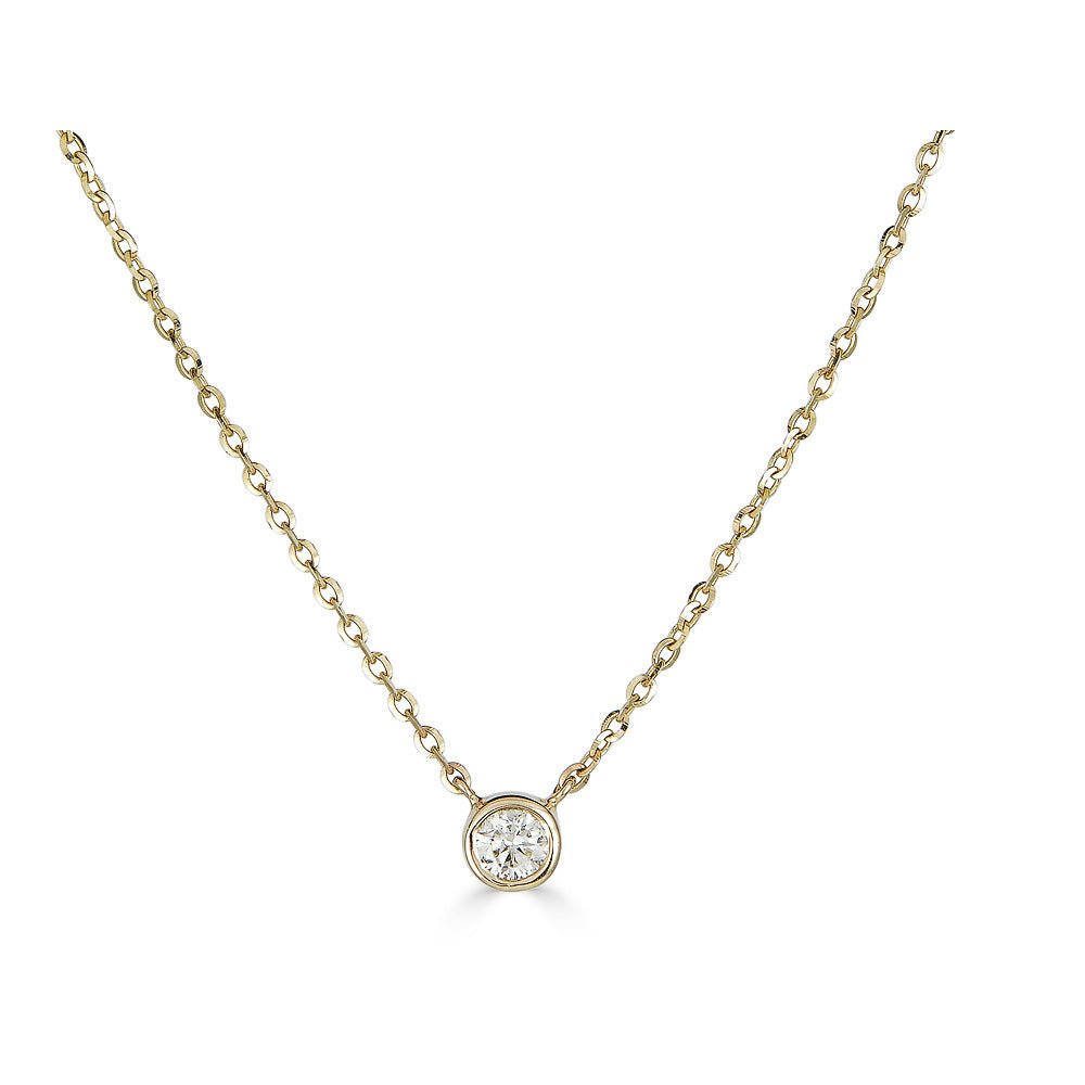 Single Diamond Bezel Necklace - r.chiara