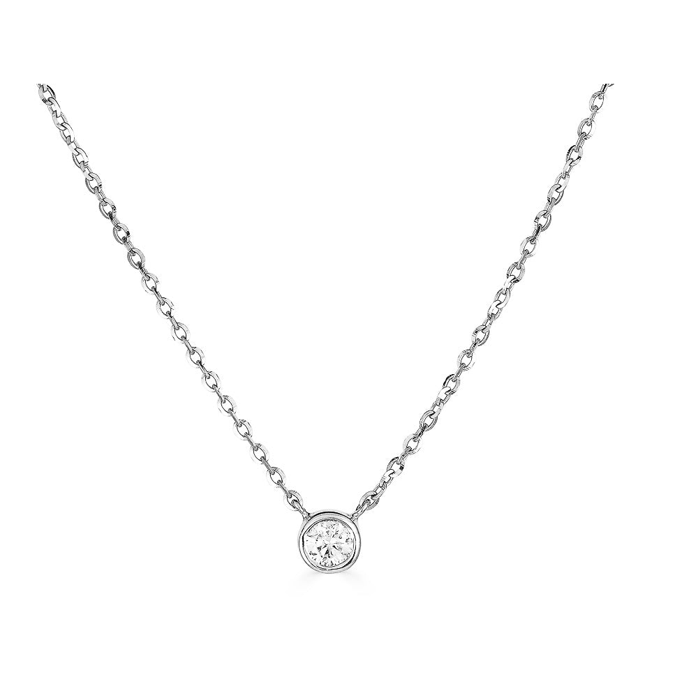 Single Diamond Bezel Necklace - r.chiara