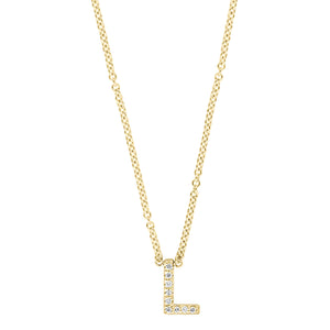 Single Diamond Initial Necklace - r.chiara